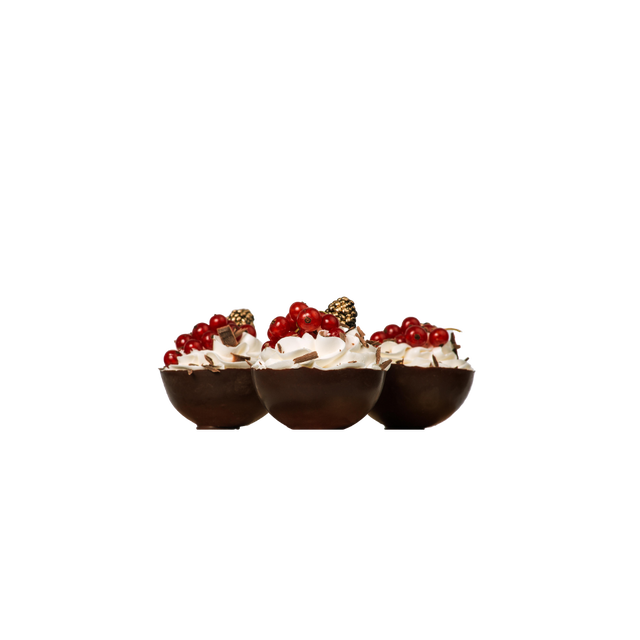 Шоколадна півкуля з вершковим кремом і смородиновим джемом, №6